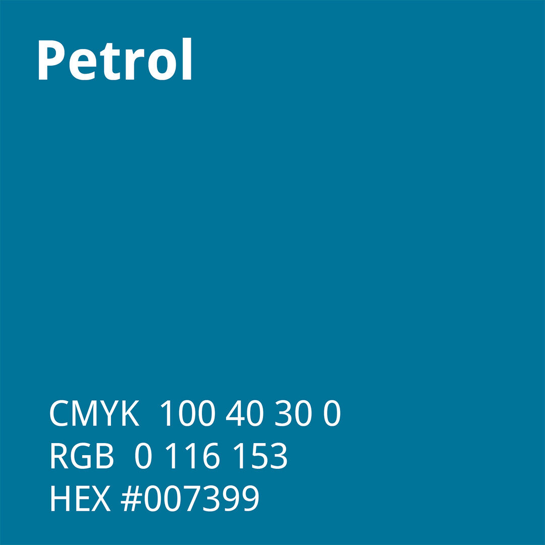 Eventfarbe des 55. Historikertages petrol mit Hexcode-Angabe