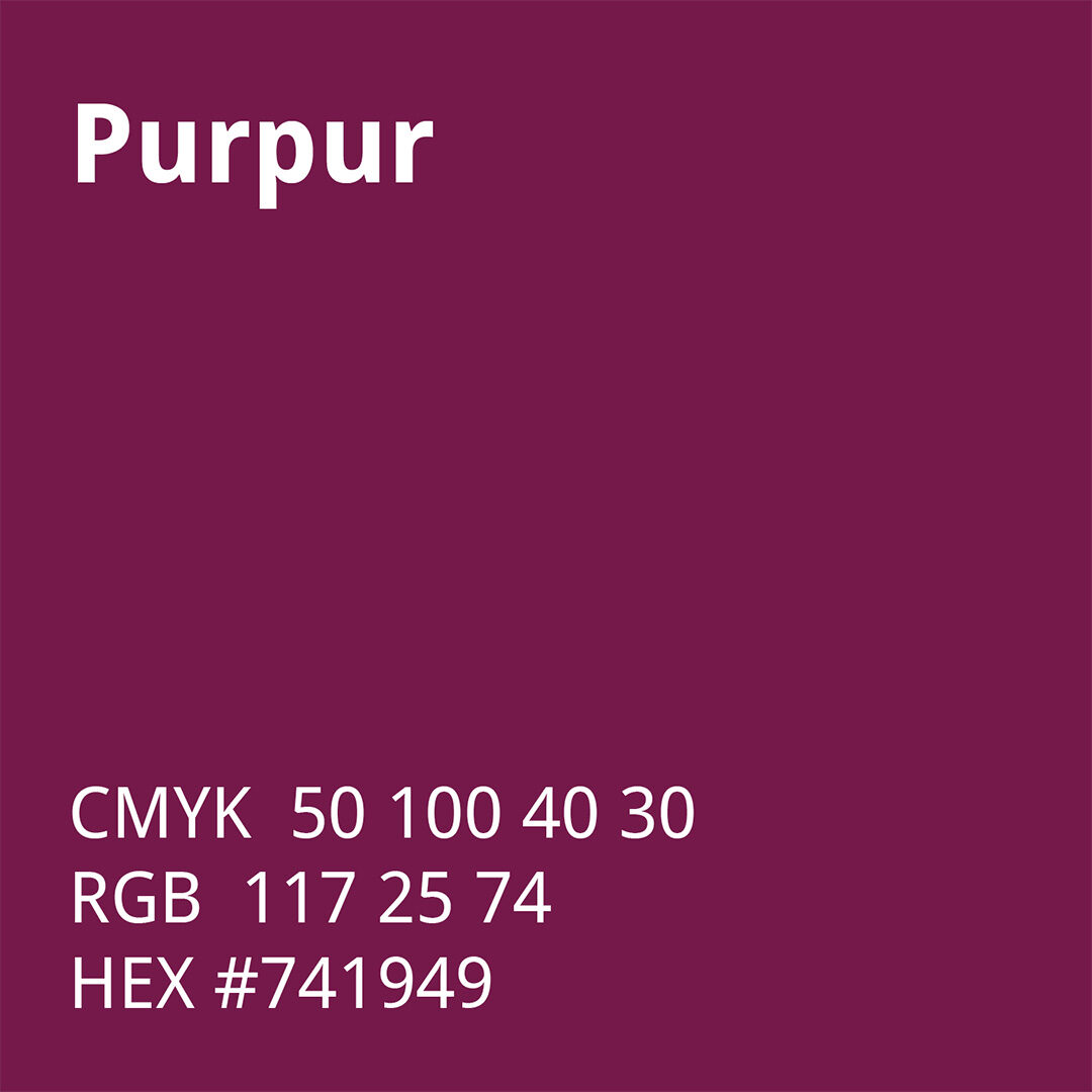 Eventfarbe des 55. Historikertages Purpur mit Hexcode-Angabe