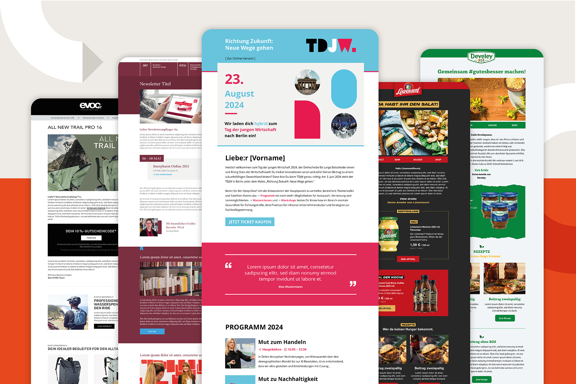 Template-Beispiele für Email Newsletter